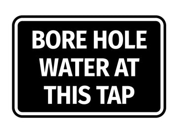 Signs ByLITA Classic Framed Bore Hole Water At This Tap Door or Wall Sign | Eco-Friendly Home Signs